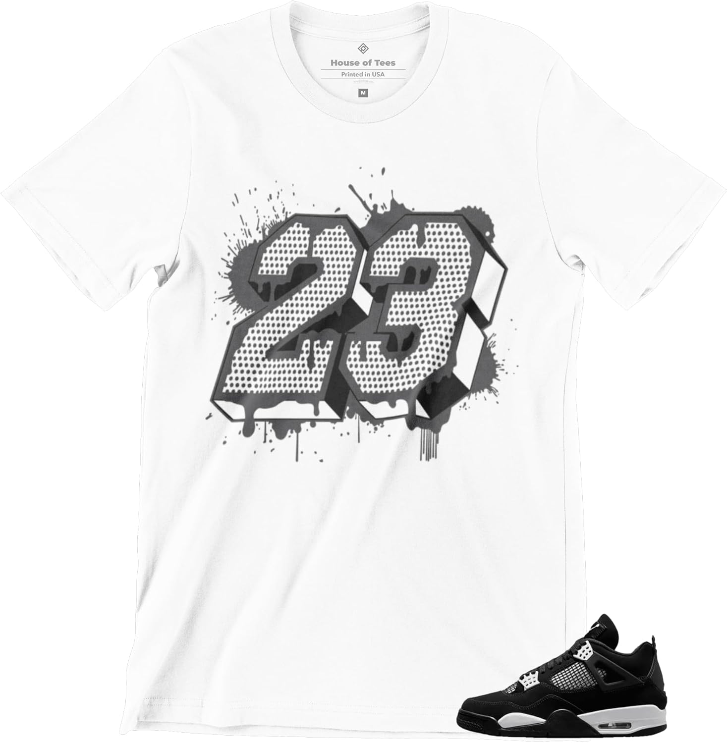 Jordan 4 White Thunder Men's T Shirt to Match Sneakers
