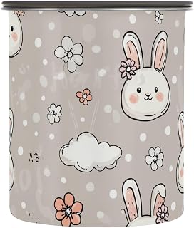 Food Storage Containers With Lids Stainless Steel Kitchen Pantry Organization And Storage Funny Farm Bunny Flower Stackable Push Button 900ml