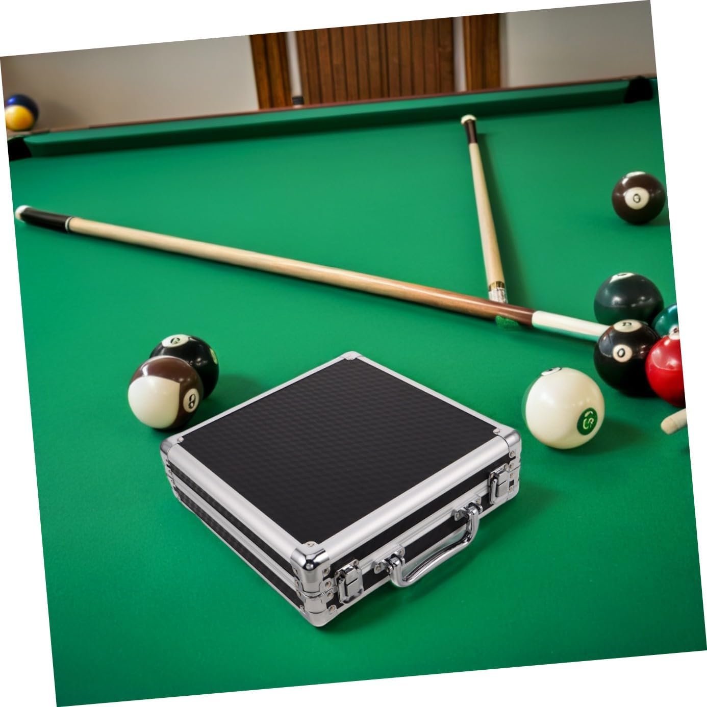 Pool Ball Case: Billiard Balls Storage Box - Pool Table Accessories Holds 22 Billiards - Snooker Storage Case for Home Entertainment