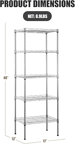 Miniatura 67 de Estantería de alambre de 6 niveles, estantes de metal de 60 x 23 x 13 pulgadas, estante de almacenamiento de metal resistente, estante de alambre