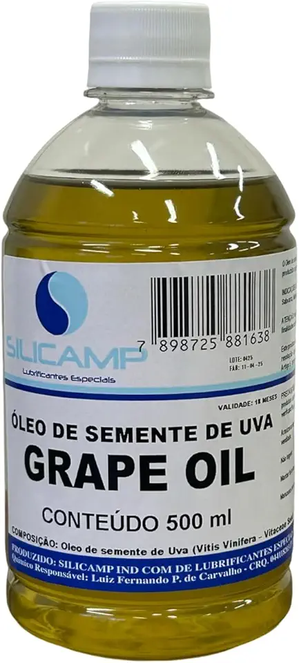 Óleo Vegetal De Semente De Uva 100% Puro E Natural 500ml