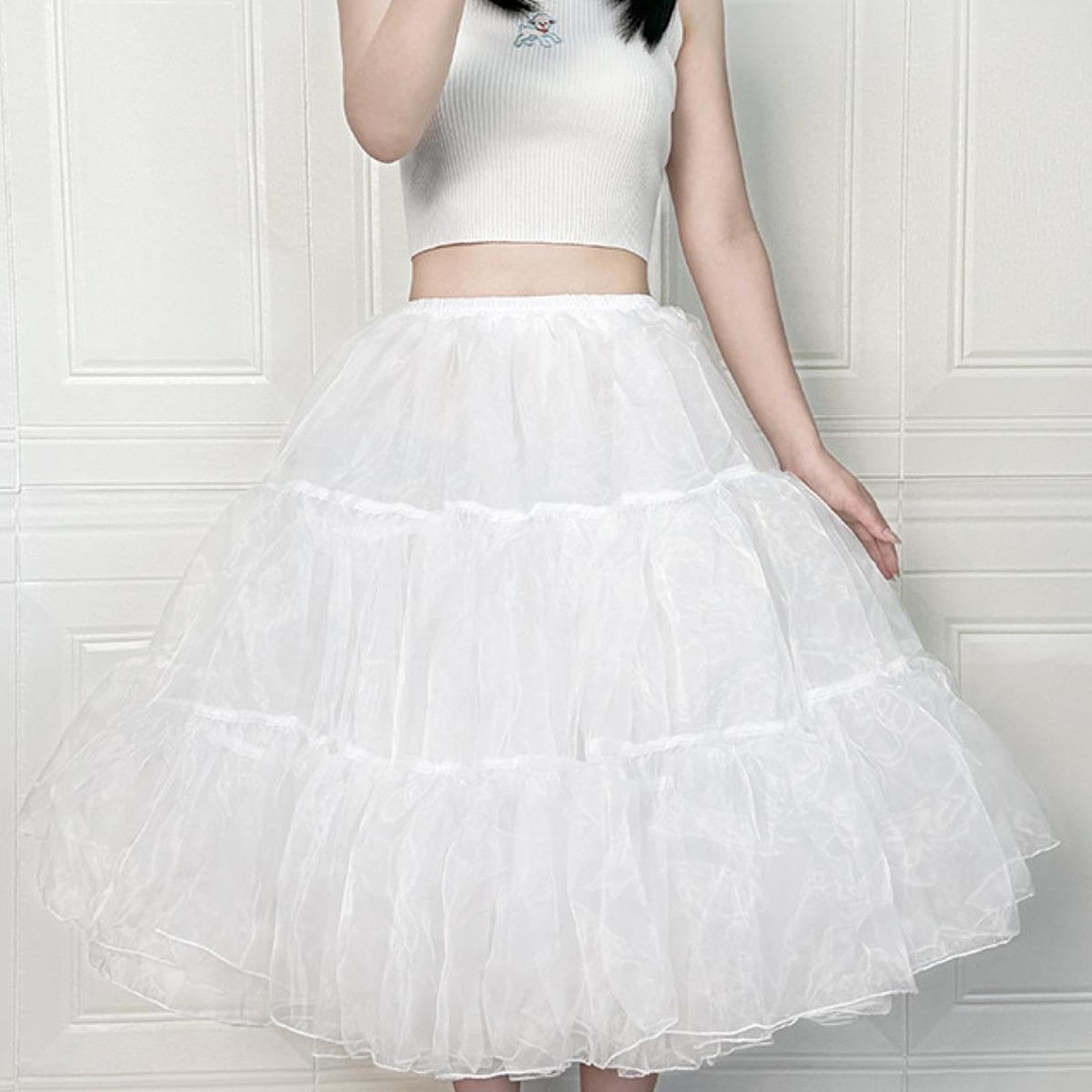 Sharplace Gonna Sottogonna Donna Petticoat Tulle Crinolina Elastico Fascia Regolabile Morbida Adatta a Matrimonio Ballo Danza Cosplay Eventi Scolastici