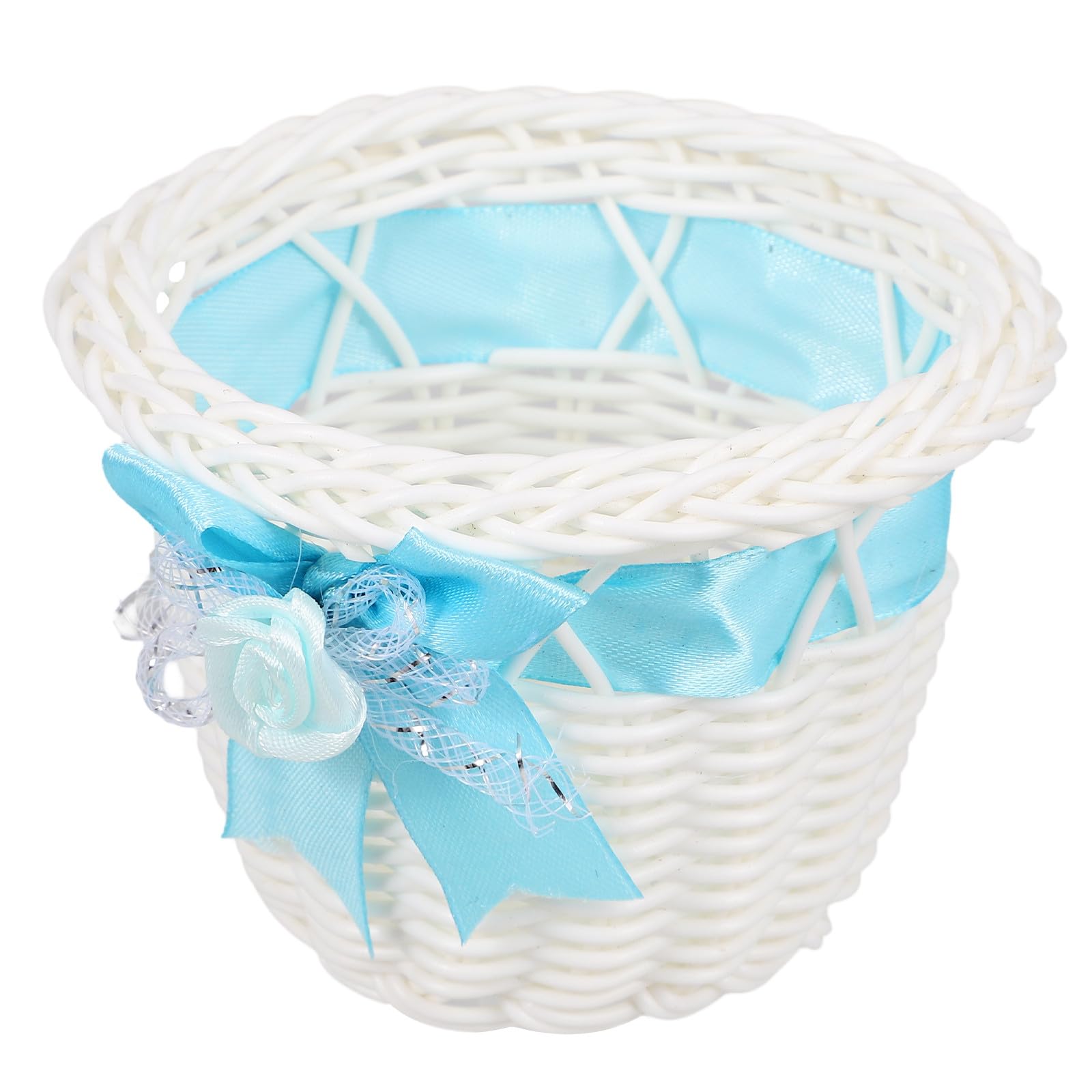 Petit panier rotin bleu pour éviter le désordre des bonbons de fête