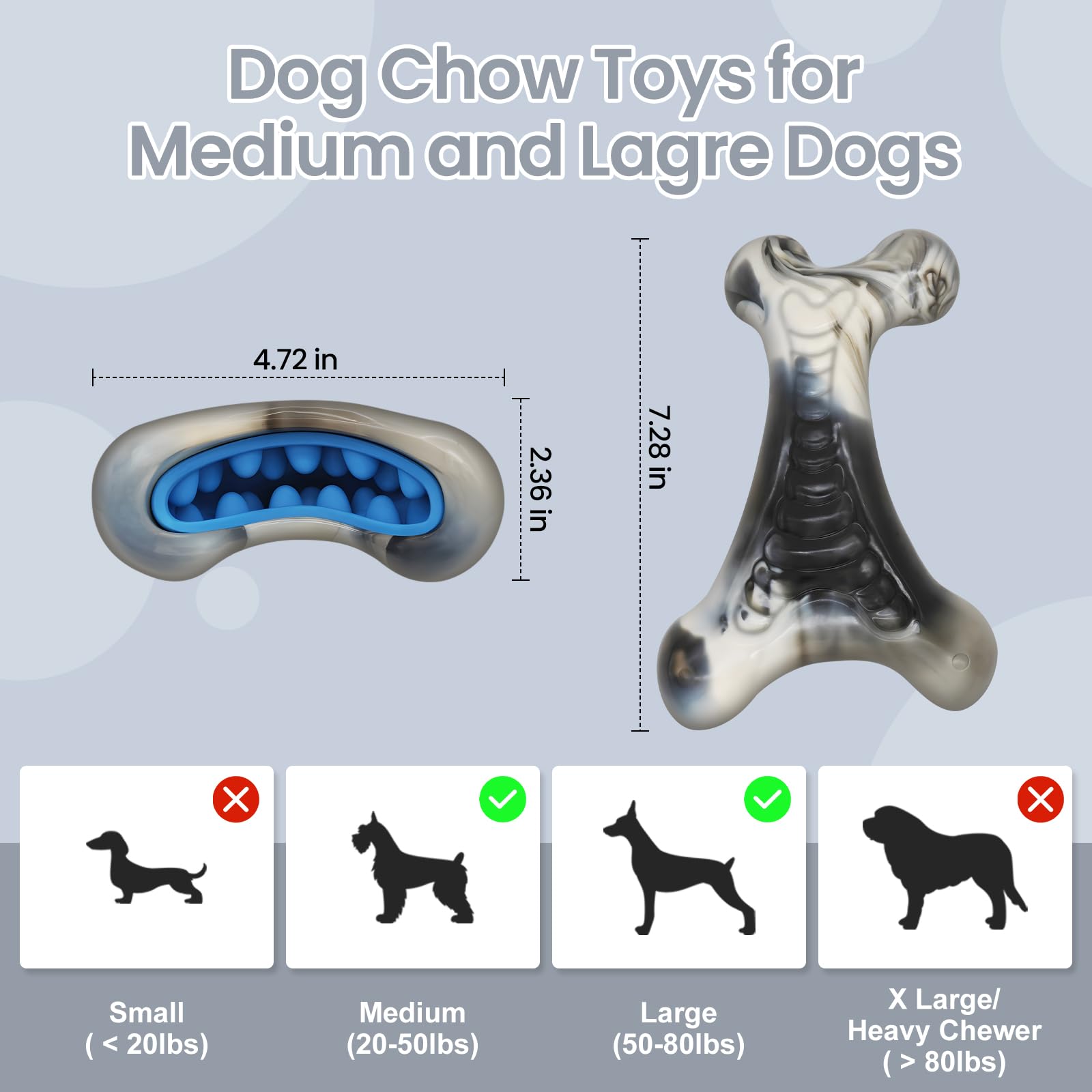 WinTour Tough Dog Toys for Aggressive Chewers, Indestructible Dog Toys to Keep Them Busy, Durable Interactive Chewers for Medium & Large Breeds, Beef Flavor