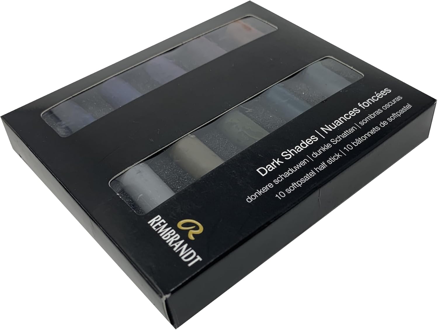 Rembrandt Soft Pastel Micro Set, 10-Piece Half Sticks, Dark Shades Selection