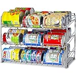 SimpleHouseware Stackable Can Rack Organizer + Plastic Freezer Storage Organizer - Image 3