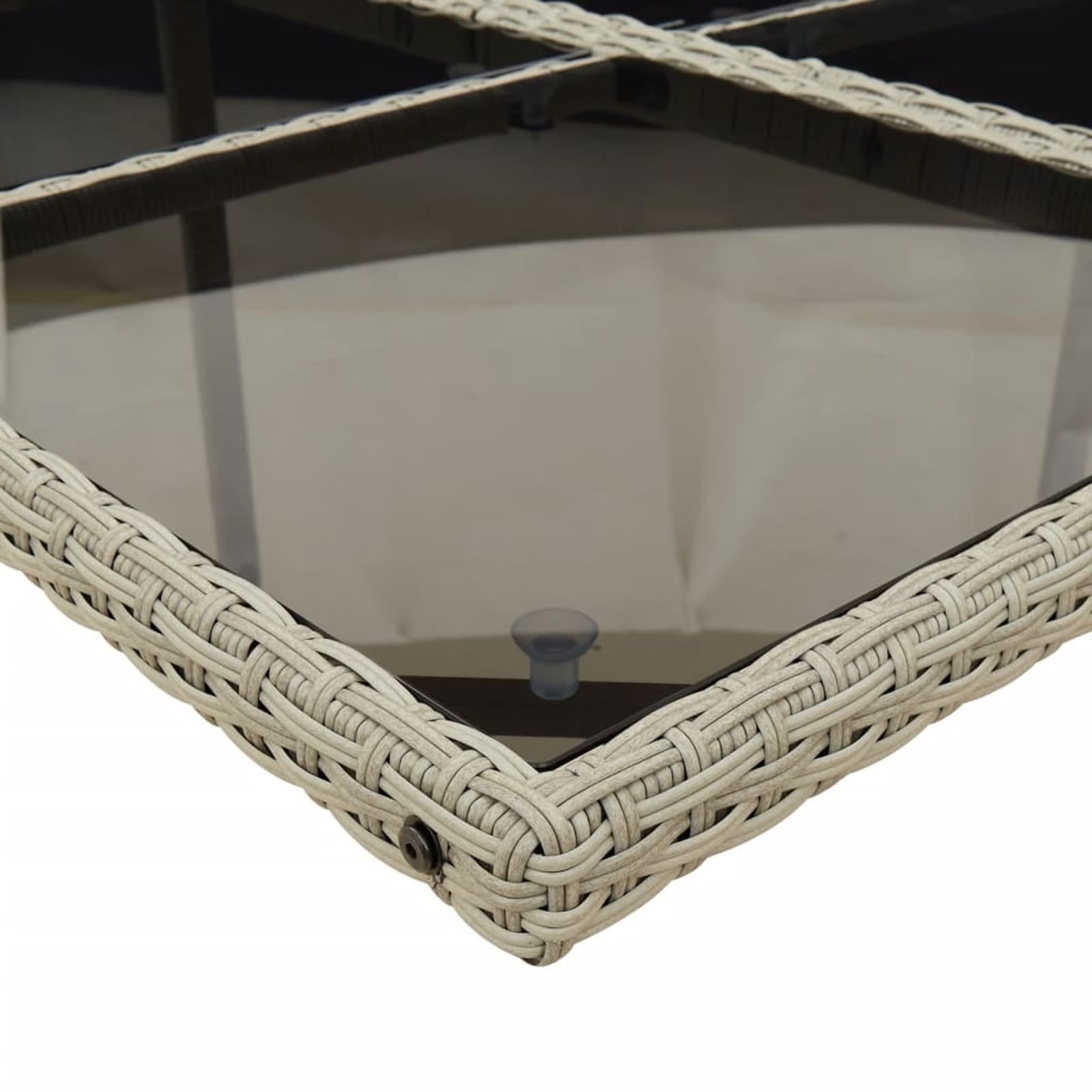 Gecheer Set da Pranzo da Giardino 13 Pezzi con Cuscini Grigio, Schienale Ribaltabile Salvaspazio in Polyrattan per Esterno, Soggiorno all'Aperto, Arredo da Giardino
