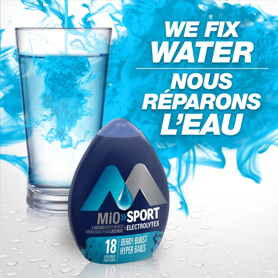 Miniatura 8 de MiO Sport Berry Burst - Potenciador de agua líquido con electrolitos, 1.6 fl oz1.6 fl. oz. (paquete de 3) enviado desde Canadá