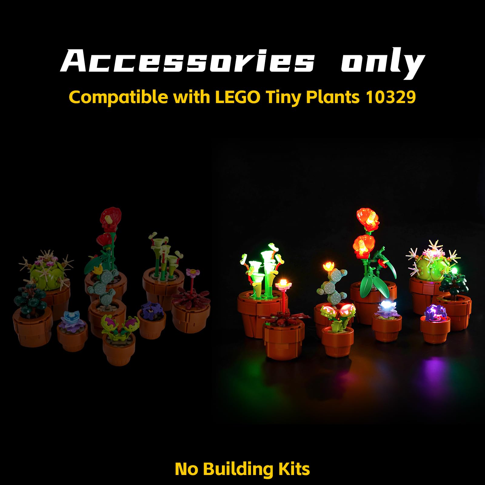 Led Licht Set für Lego 10329 Icons Mini Pflanzen (Kein Lego), Dekorationsbeleuchtungsset für Lego Tiny Plants 10329 Kreative Spielzeug