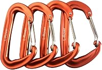 Ultra Sturdy 12KN Lightweight Aluminum Wiregate Carabiner Clips - Heavy Duty for Hammocks, Camping, Hiking, Keychains & Outdoor Utility