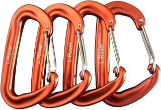 Ultra Sturdy 12KN Lightweight Aluminum Wiregate Carabiner Clips - Heavy Duty for Hammocks, Camping, Hiking, Keychains & Outdoor Utility