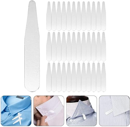 Miniatura 5 de Camisas de cuello de camisa para hombre, 36 piezas, cuello de acero inoxidable, insertos de cuello de camisa para hombres y mujeres, camisas para