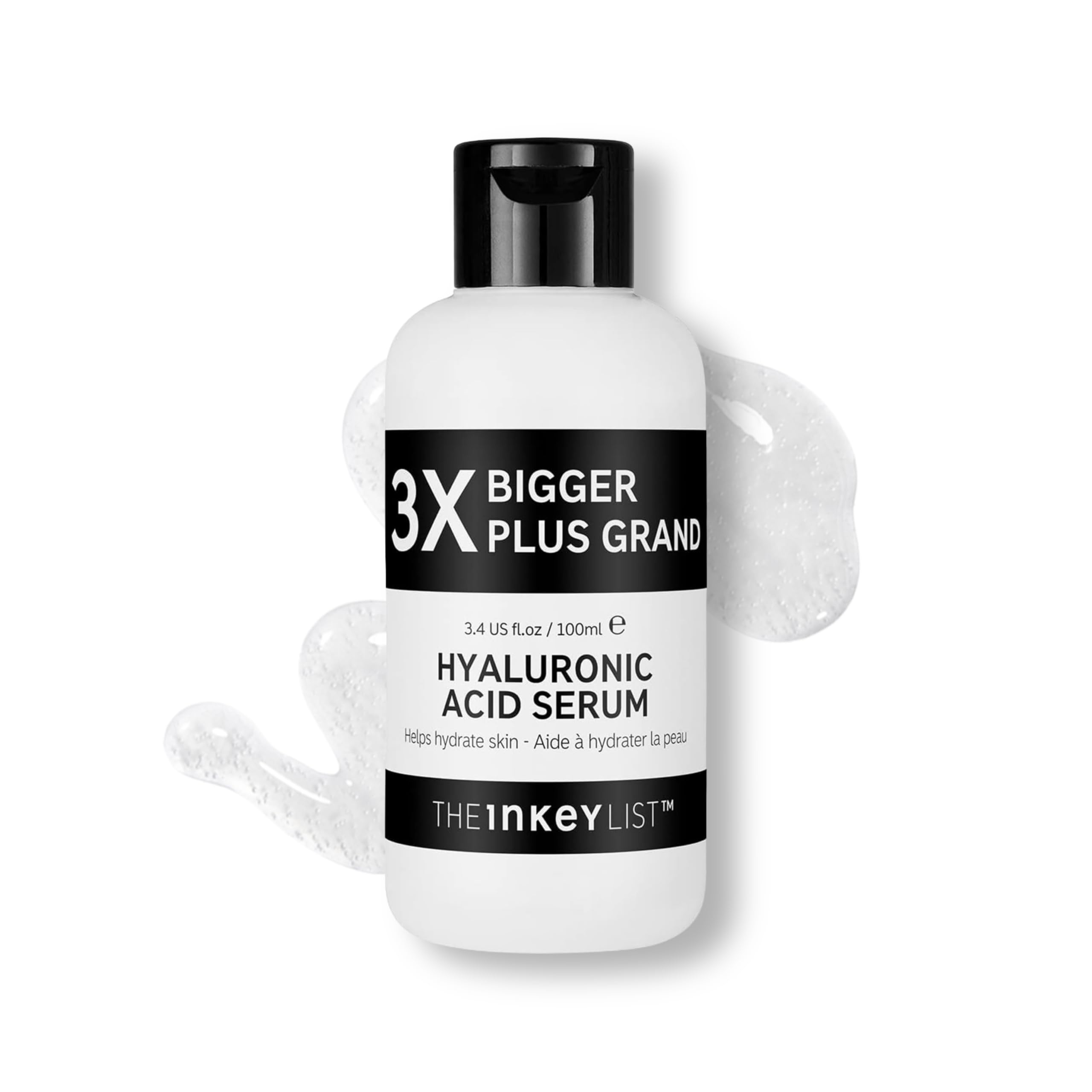 The INKEY List | 2% Hyaluronic Acid Hydrating Serum| Supersize| 3x Bigger | to Plump and Smooth Skin for All Skin Types | 100ml