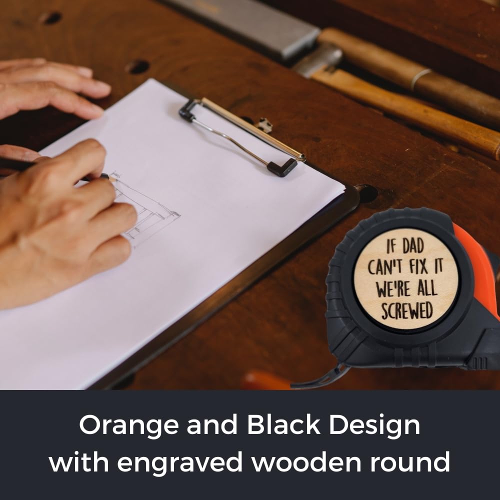 Papa Gift from Grandkids, Practical Gifts for Grandpa, Gifts for Dad Useful, Grandpa Birthday Presents, Cool Fathers Day Funny Present, Fathers Day Tape Measure, Can't Fix It All Screwed (Dad)