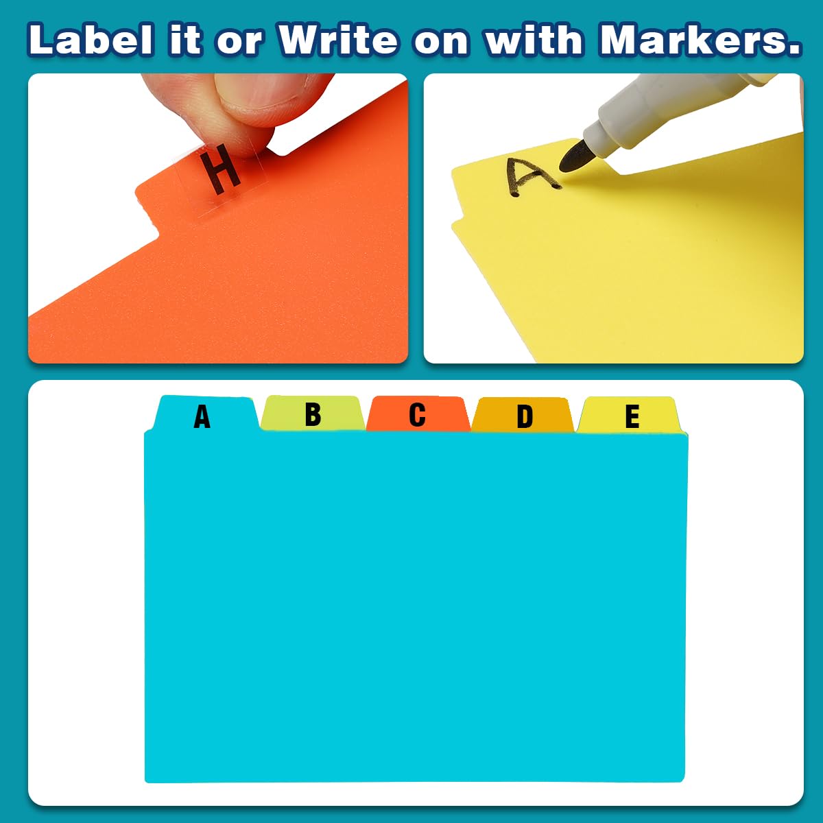 Snapklik.com : Chell 4x6 Poly Index Card Dividers, Heavyweight Index ...