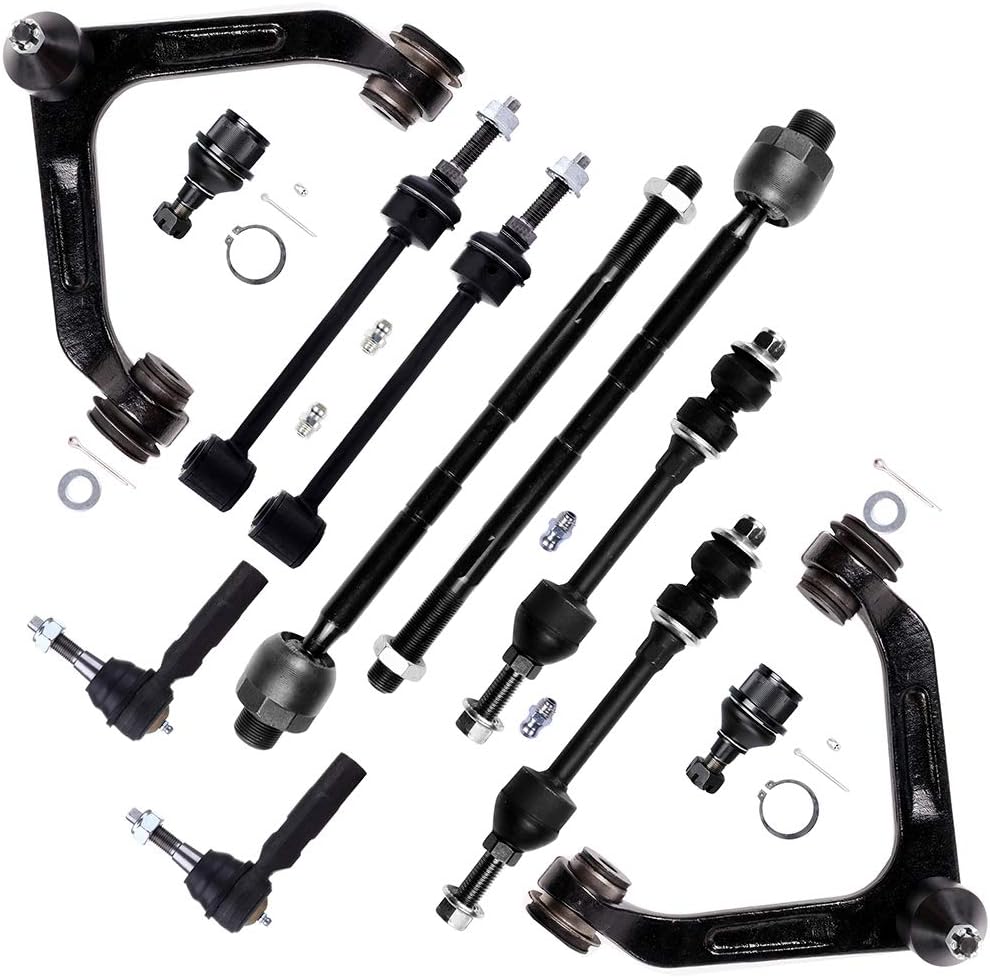 LSAILON 12pcs Outer Inner Tie Rod Ends Lower Ball Joints Front Sway Bar Upper Control Arms - 8 Lug Wheels Rear Sway Bar Links Kit Fit for 2003-2005 for Dodge Ram 2500 2003-2005 for Dodge Ram 3500 2WD