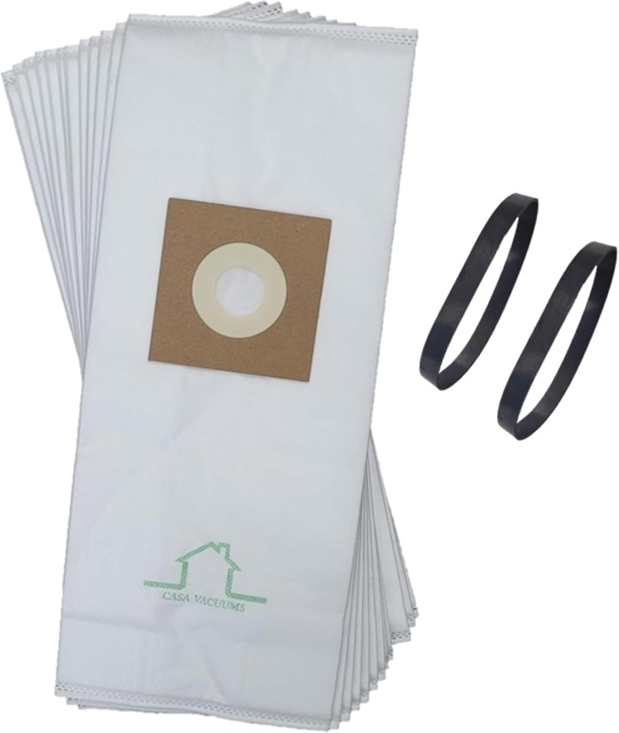 12 HEPA Bags + 2 Belts Compatible with BiSSEll BigGreen Commercial PowerForce Bagged Lightweight, Upright, Industrial, Vacuum Cleaner, BGU1451T