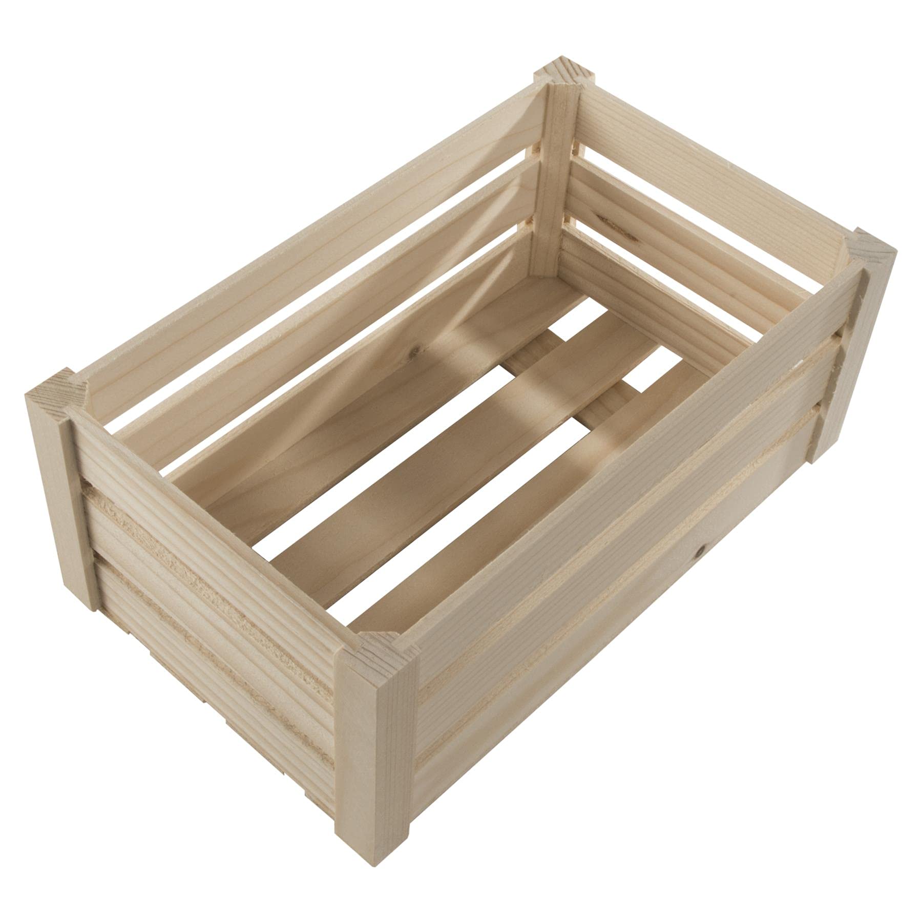 Woodeedoo Wood Eedoo Medium En Storage Slatted Crate Box | 28.5 X 17.5 X 12.5 Cm | Presentation Display Apple Fruit Unit | Plain Unpainted & Untreated Raw Decorative Pine