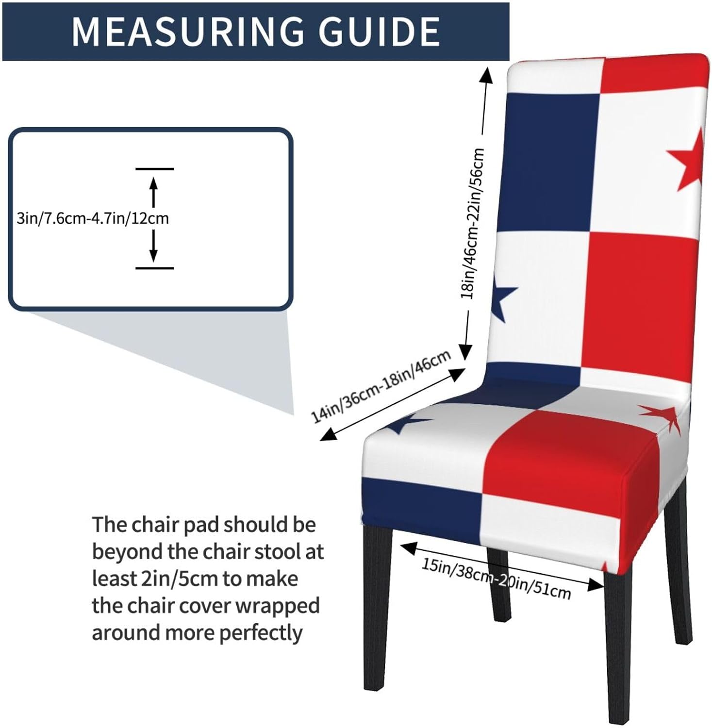 Flag of Panama Prints Protection Cover for Dining Chair – Stretchy & Wrinkle-Resistant Chair Throw Covers for Dining Room, Hotel, and Event Decor