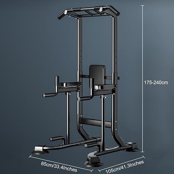 Power Tower Pull Up Station - Multi-function Strength Training Equipment with Pull Up Bar and Dip Bar, Max Load 660lbs for Home Workouts.