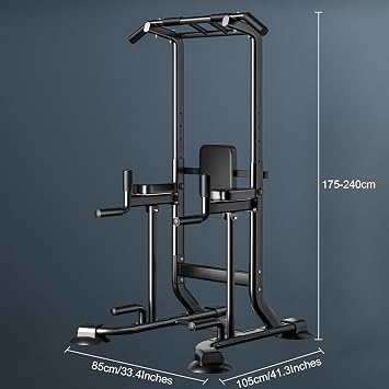 Power Tower Pull Up Station - Multi-function Strength Training Equipment with Pull Up Bar and Dip Bar, Max Load 660lbs for Home Workouts.