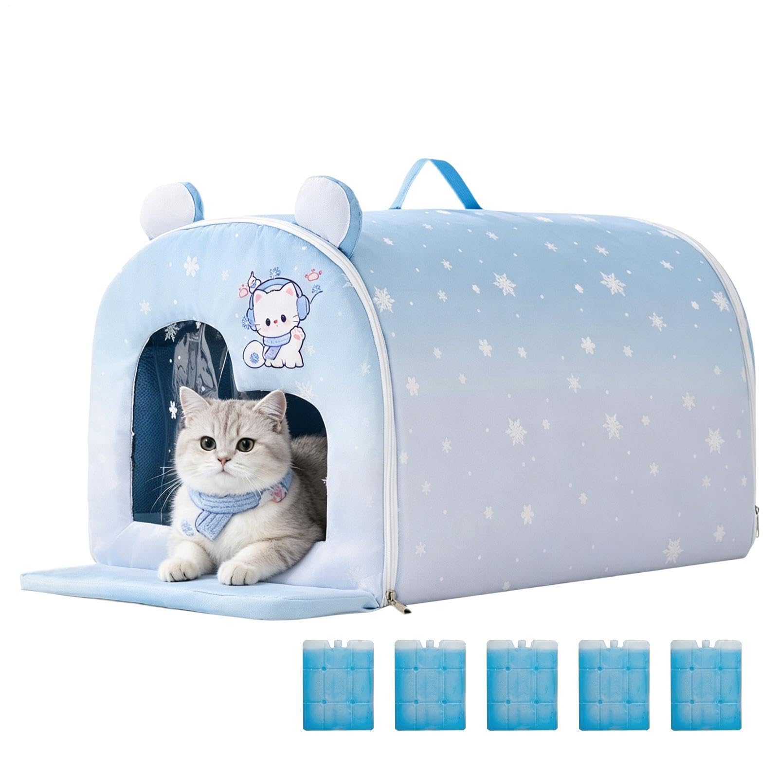 Maison rafraîchissante pour chat spacieuse amovible jardin camping