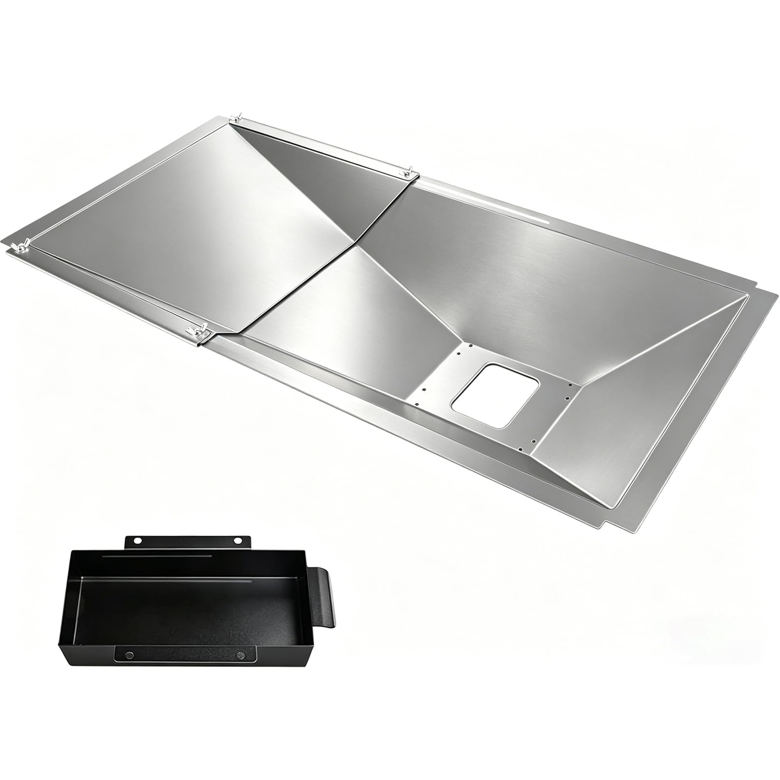 GFTIME vaschetta raccogli Grasso Universale con Vasca di Raccolta da 60 cm Fino a 80 cm per Charbroil, DynaGlo, Nexgrill, Kenmore, Uniflame e Altro Ancora, Regolabile per bruciatori a Gas da 3/4/5