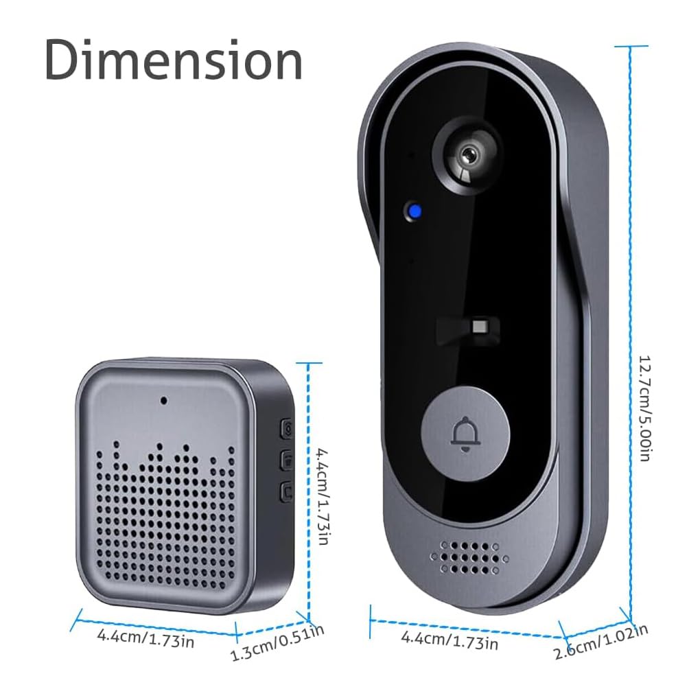 Campanello video intelligente con notturna a infrarossi, sensore | integrato, campanello video intelligente FHD, scheda di supporto WIFI 2.4G