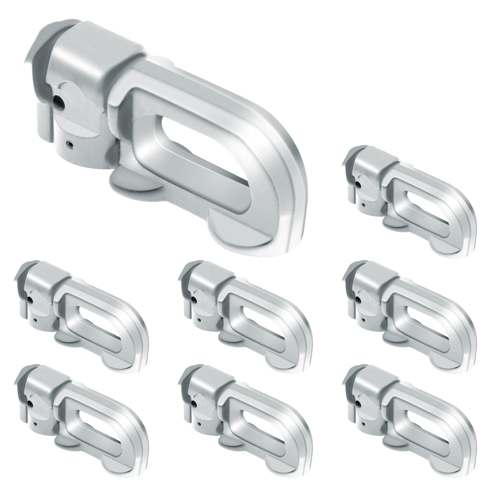 60cm L Track Tie Down System with 6pcs Double Stud Fitting Black Anodized Aluminum for Truck Beds Trailers MK508