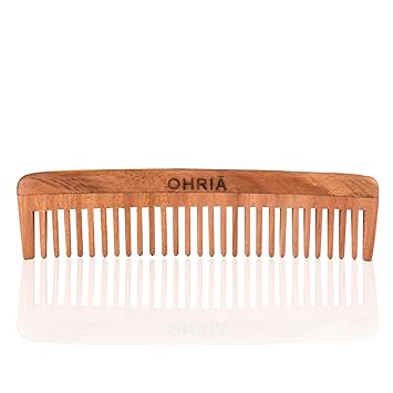 Ohria Ayurveda Natural Neem Wooden Comb For Hair Growth | Anti-Hair Fall & Dandruff Comb Without Handle
