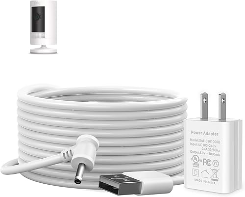 Miniatura 8 de Ayotu Cable de carga de cámara de 26 pies para batería de cámara adhesivaenchufe de 3 generación2 generación, adaptador de corriente de carga