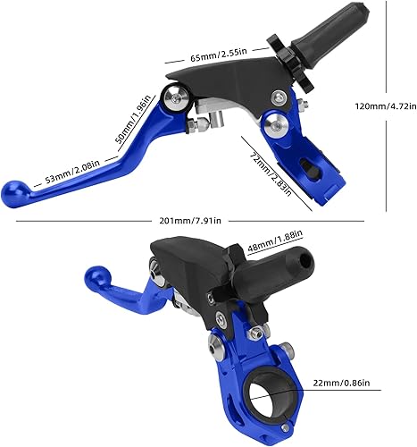 Vista 29 de PRO CAKEN 7/8" 0.866 in motocicleta universal aluminio 360° aleación mango de embrague plegable con asiento de montaje para motocicleta Street
