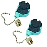 Aginkgo 2Pcs Zing Ear ZE-268S6 Switch 3 Speed Ceiling Fan Light Lamp Pull Chain Nickel Replacement for Ceiling Fan Light, Wall Lamps, Cabinet Light