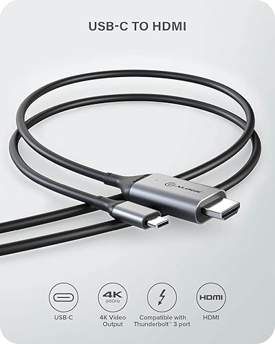 Miniatura 9 de ALOGIC Cable USB C a HDMI para oficina en casa, adaptador tipo C a HDMI, soporta 4K 60Hz; compatible con MacBook Pro/Air, iPad Pro/Air 2020, Dell