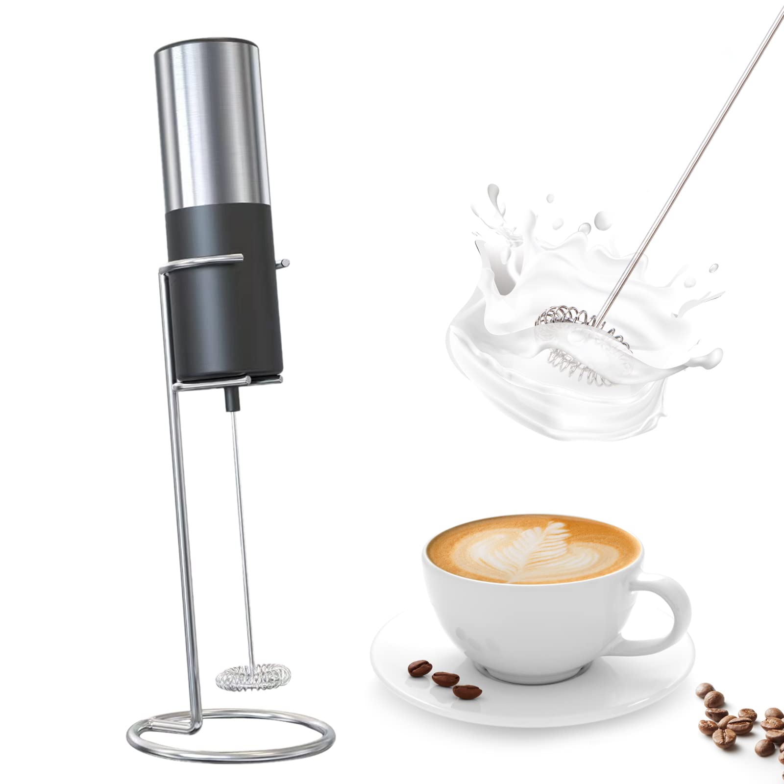 Oartwl Milk Frother Handheld for Coffee, Electric Whisk Drink Mixer for Lattes, Milk Foamer, Mini Blender Foam Maker for Lattes, Cappuccino, Hot Chocolate