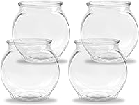 Kwirkworks Flat-Sided Fishbowl Party Cups 4-Pack (22 oz) - Durable Reusable Plastic for Cocktails, Mocktails, BBQs & Events