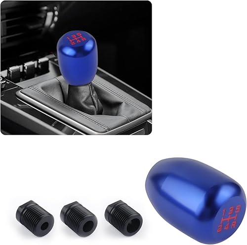 Pomos de palanca de cambios para automóvil, elegante perilla de palanca de cambios manual de aleación de aluminio de 5 velocidades para decoración