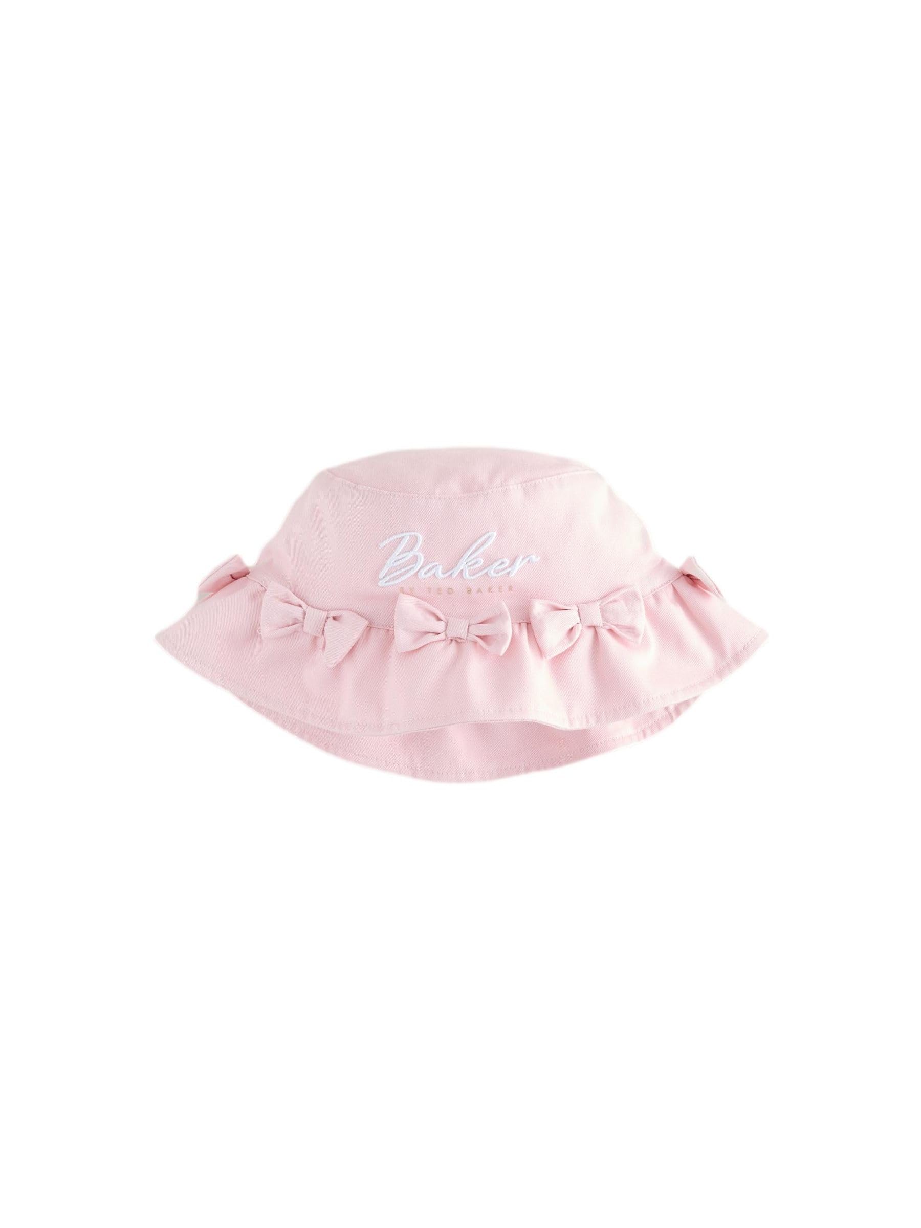 Starsze dziewczynki Różowy kapelusz wędkarski z logo Baker by Ted Baker