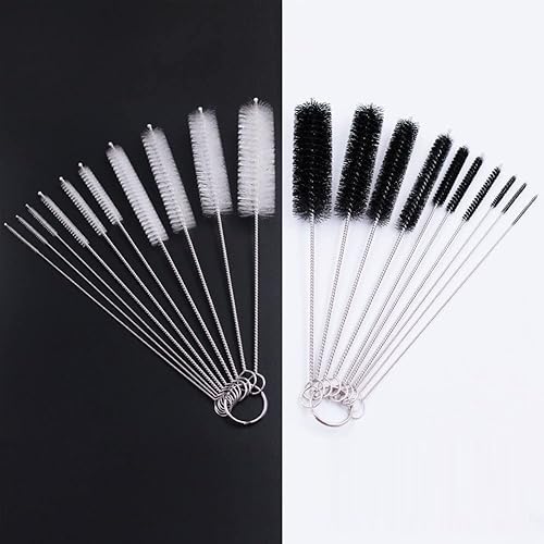 DiCUNO Juego de cepillos de limpieza para pajillas, cepillos de tubo de nailon de 8 pulgadas, cepillo de limpieza de diferentes tamaños para