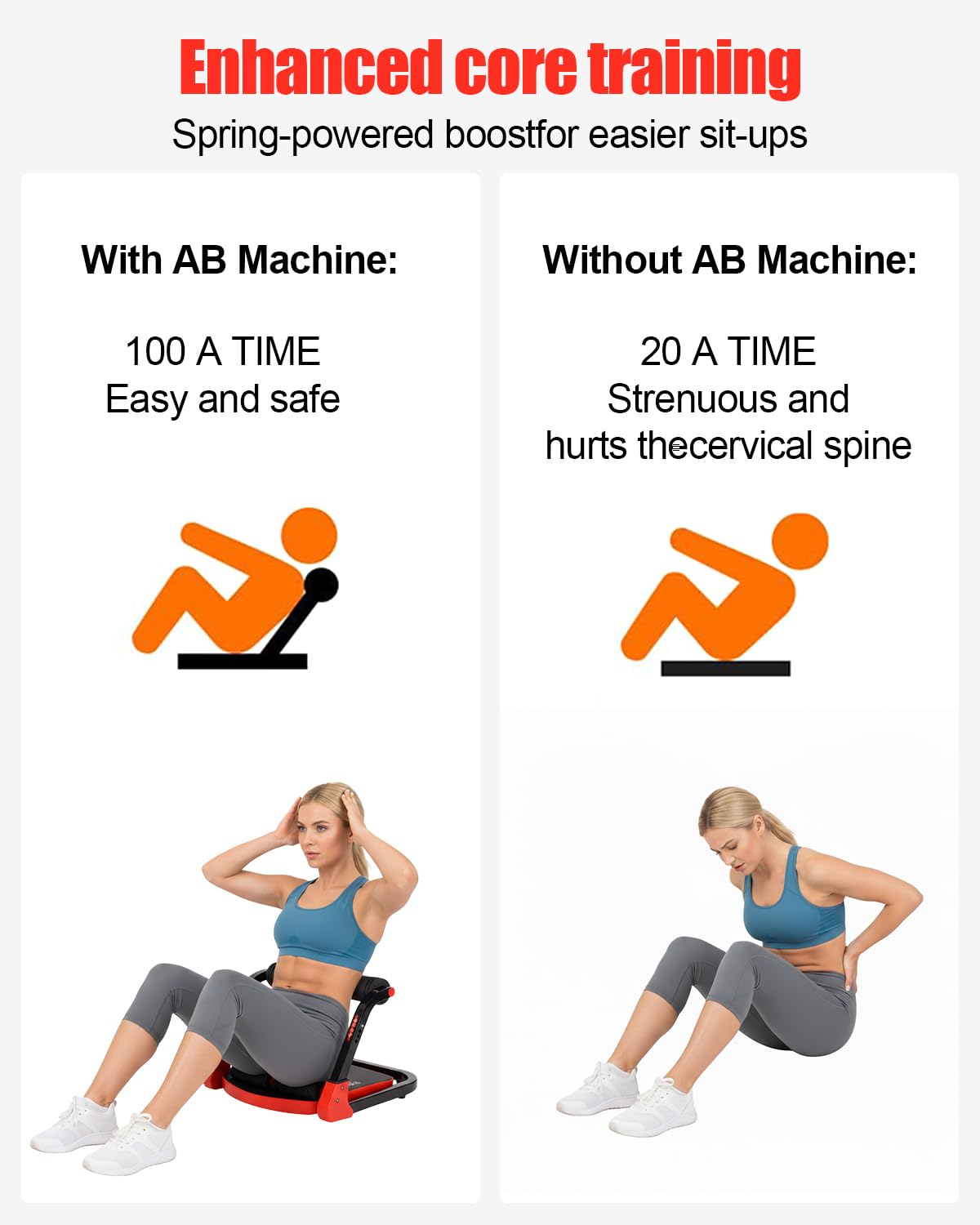 8-in-1 Fitnessgerät für Zuhause, klappbarer Bauchtrainer & Bauchmuskeltrainer & Rückentrainerbis 110 kg, Sportgerät für Ganzkörper, Workout,Zuhause & Büro, Enthält 2 Widerstandsbänder