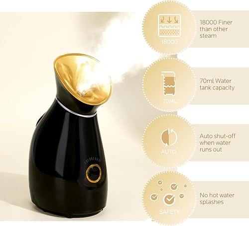 Miniatura 6 de Vaporizador facial nano-iónico, vapor caliente para sauna o SPA casero, humidificador, atomizador, para hombres y mujeres, humectante, destapa los