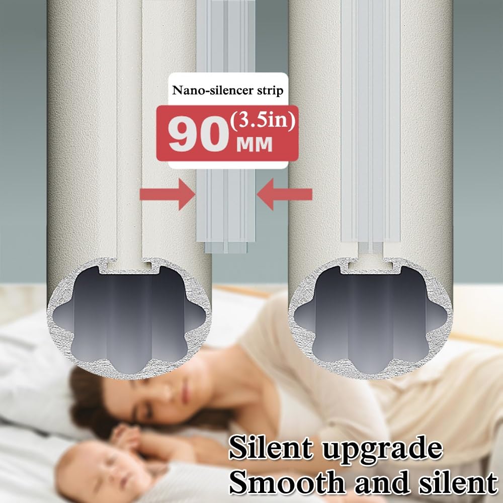 Generisch Vorhang Gardinenstange Belastbare Vorhangstangen-Set 1-läufig Vorhangstangen 100-300cm Aluminium-Legierung Vorhangschiene(Schwarz,1.7m)