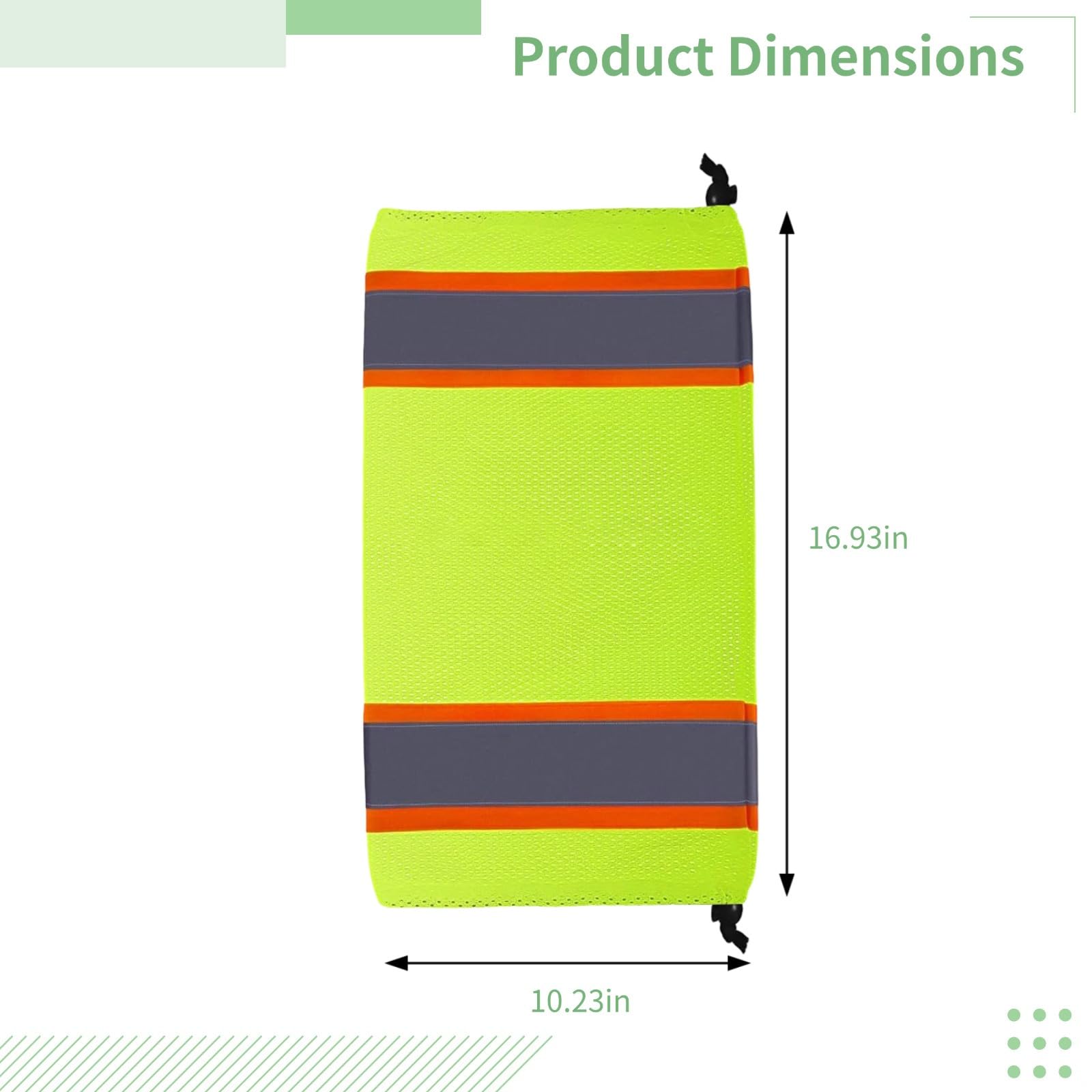 Lot de 12 guêtres réfléchissantes haute visibilité, maille jaune fluo, polyester réglable, parfaites pour la randonnée, le camping et les sports de plein air