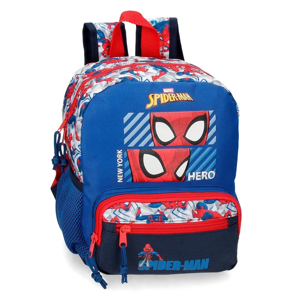 Marvel Spiderman Hero Mochila Preescolar Adaptable a Carro Azul 23x28x10 cms Poliéster 6,44L