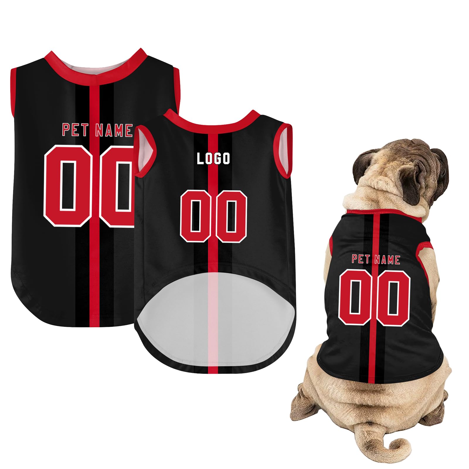 Dog Clothes - Custom Dog Shirt with Name Number or Logo - Personalised Football Jersey for Small Medium Large Dogs (Style-24, S)