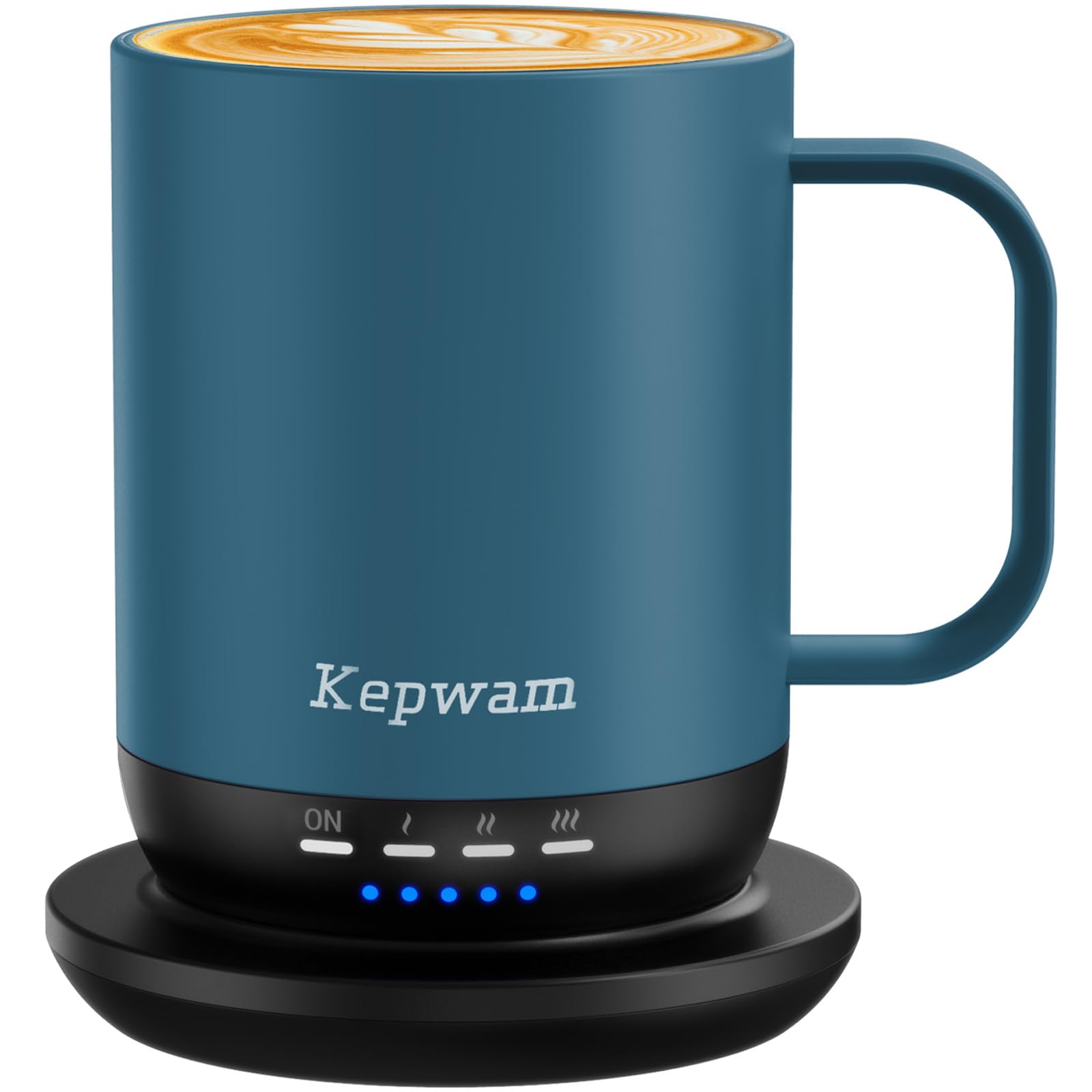 Kepwam Heated Coffee Mug T1-14oz Fast Heating &amp; Longer Battery Life Self Heating Coffee Mug Hot to 149℉ - Touch &amp; App Controlled Mug Coffee and Hot Beverage Warmer, Gifts for Women and Men