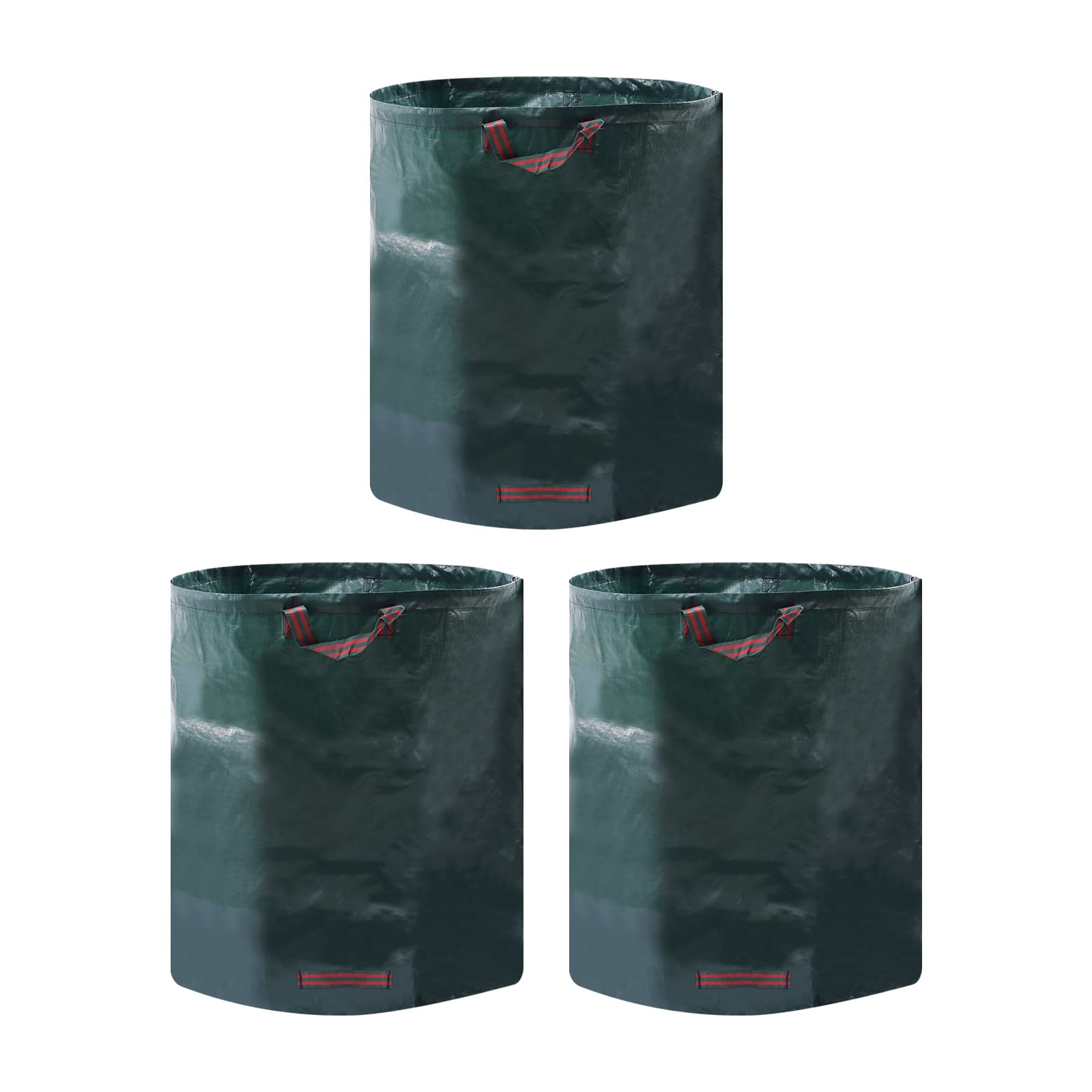 FONSOLUM 3PCS 32Gal Reusable Waste Bag for Garden Yard Lawn Patio, Foldable Outdoor Leaves Grass Clippings Debris Trash Bags, Freestanding Container