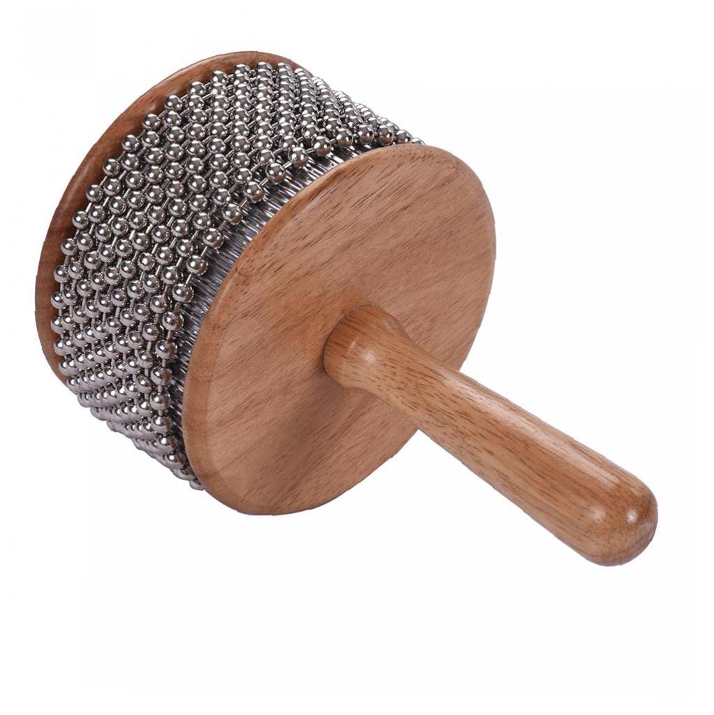 1 Stück Holz Cabasa Metall Perlen Kette & Zylinder Pop Hand Shaker Percussion Instrument Für Klassenroom Band Mittelgröße, 9 cm