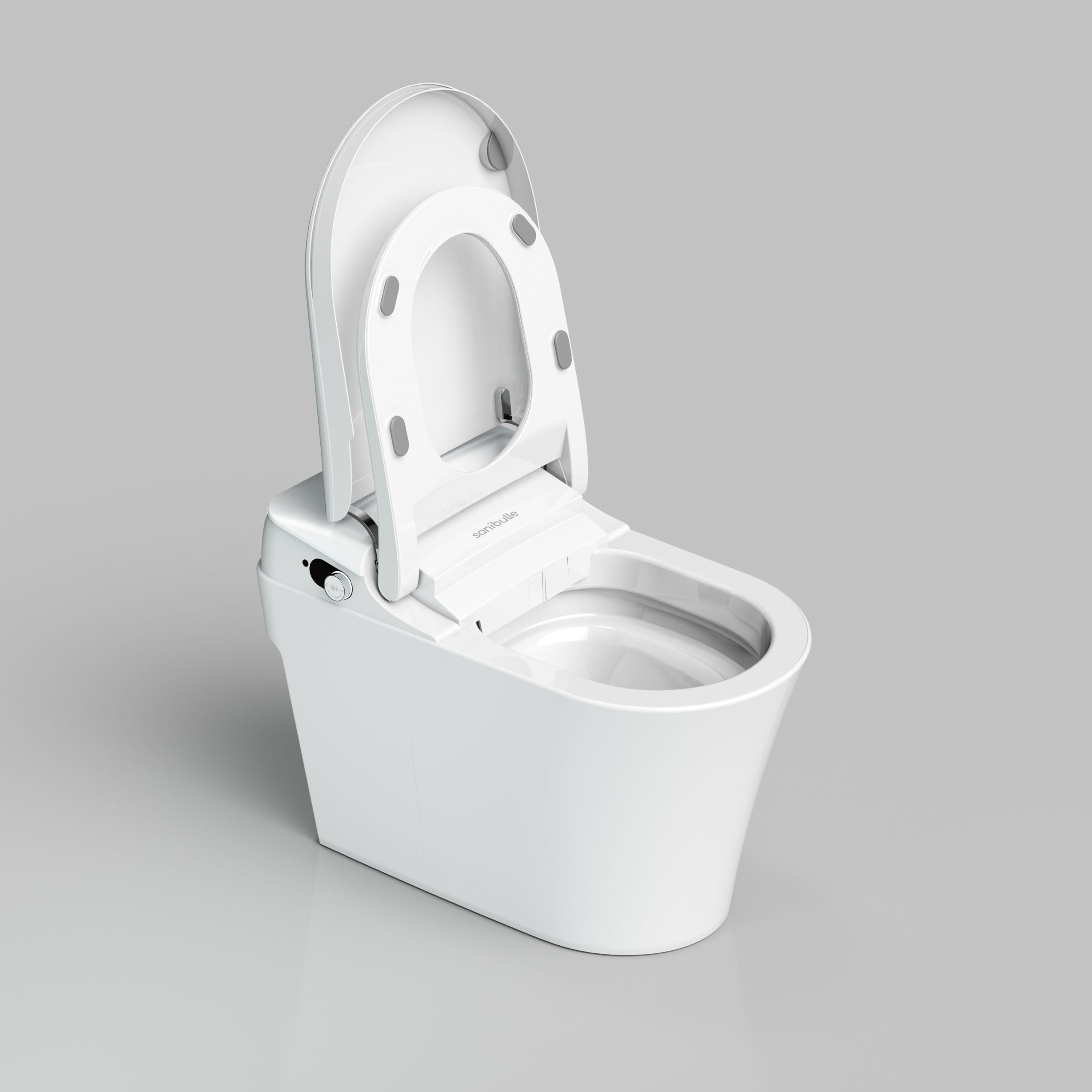 WC Japonais Intelligent au Sol EDEN par Sanibulle - Toilettes Lavantes et Séchantes - Ouverture Automatique Laser - Chasse Cyclonique - Garantie 3 Ans - Marque Française