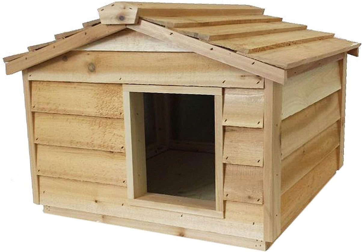 CozyCatFurniture Insulated Cedar Cat House for Outdoor or Feral Cats Waterproof Cat Shelter